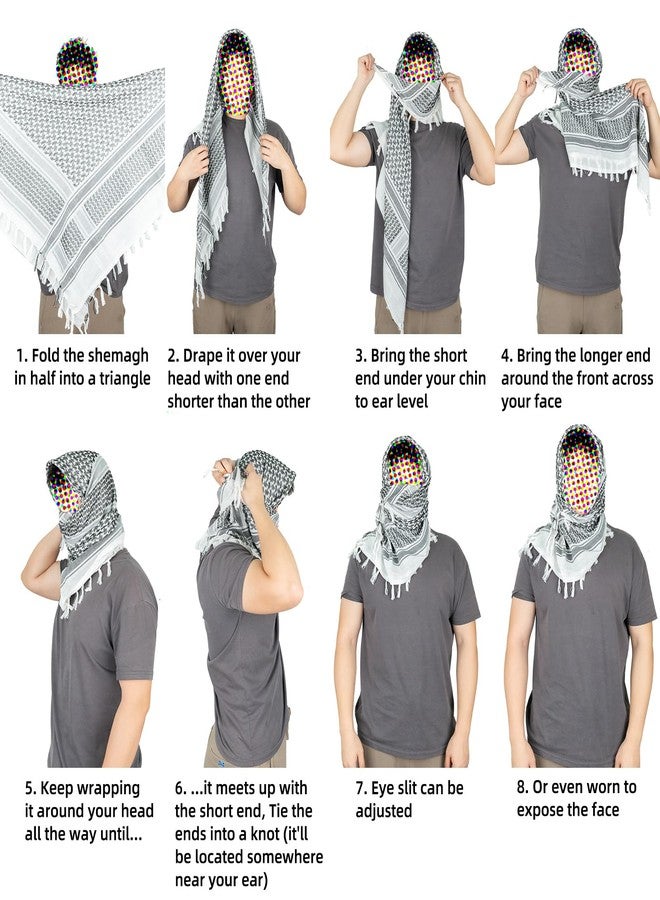 LOOGU Military Shemagh Tactical Desert Scarf/Keffiyeh Head Neck Scarf Arab Wrap with Tassel 43" x 43" - Image 5